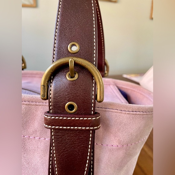 Vintage Coach Suede Tote in Lilac Purple - Picture 7 of 16